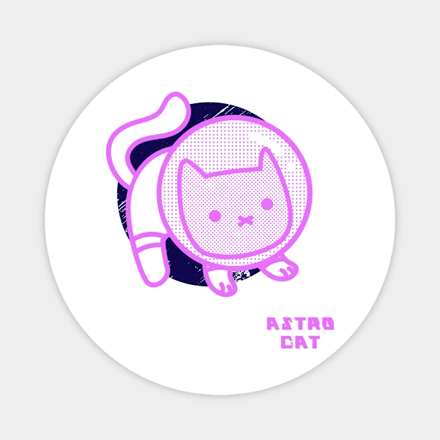 Cute Astro Cat Stargazer Magnet by 46 DifferentDesign